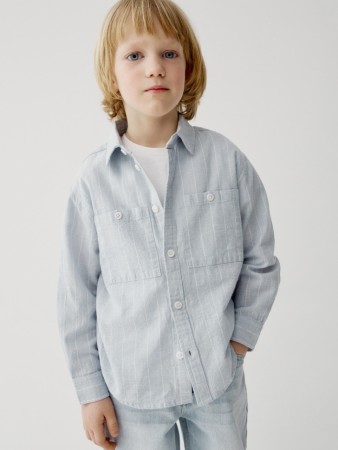рубашка из хлопка и льна для мальчиков - детские блузы и рубашки льняные 