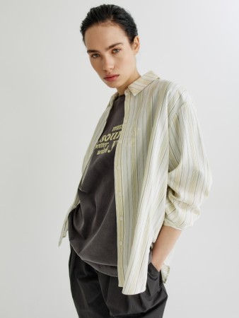 рубашка из лиоцелла в полоску - женская одежда, обувь и аксессуары из лиоцелла 