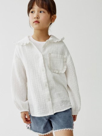 рубашка из муслина с капюшоном для девочек - детская одежда sela 