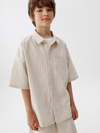 рубашка из смесового льна для мальчиков - детские блузы и рубашки льняные 
