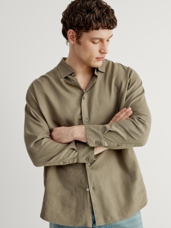 рубашка изо льна и вискозы - мужская одежда, обувь и аксессуары льняная 