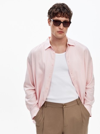 рубашка изо льна и вискозы - мужская одежда, обувь и аксессуары льняная 