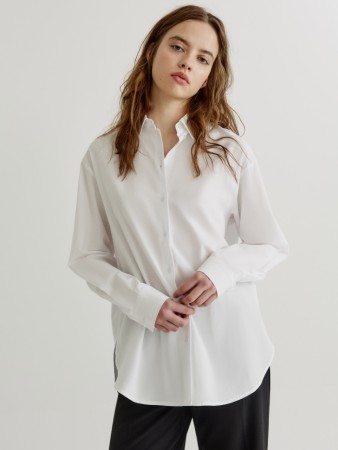 рубашка оверсайз из хлопка с вискозой фотография
