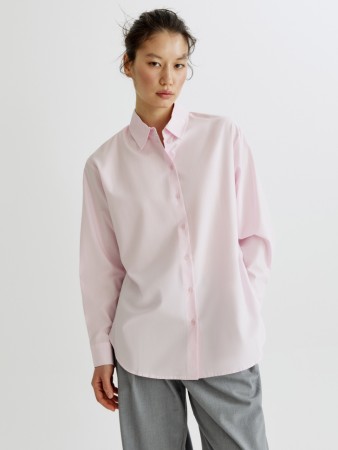 рубашка оверсайз из хлопка с вискозой - женская одежда, обувь и аксессуары струящаяся 