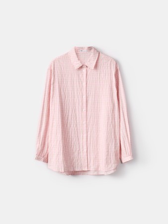 рубашка оверсайз из хлопка в мелкую клетку - женская одежда, обувь и аксессуары хлопковая 