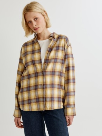 рубашка оверсайз из хлопка - женская одежда удлиненная 