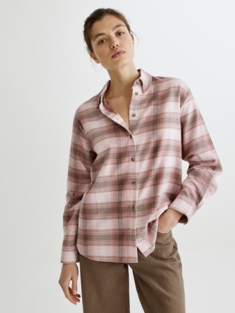 рубашка оверсайз из хлопка - женская одежда удлиненная 