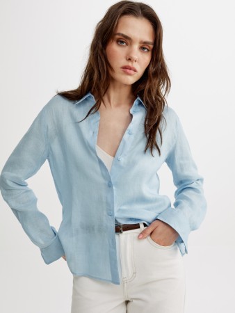 рубашка оверсайз из льна фотография