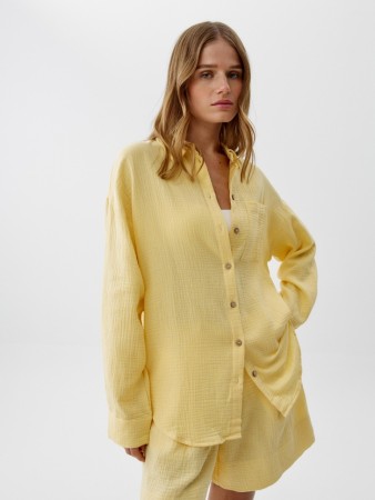 рубашка оверсайз из муслина - женская пляжная одежда