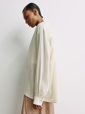 рубашка оверсайз из рами и лиоцелла премиум качества - женская одежда, обувь и аксессуары из рами 