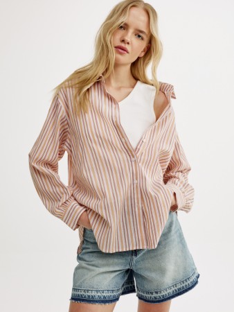 рубашка оверсайз из тонкого хлопка - женская одежда, обувь и аксессуары из вуали 