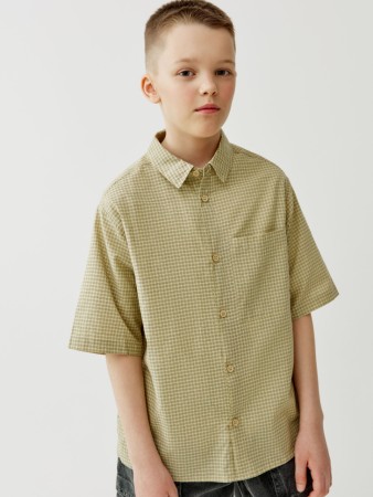 рубашка оверсайз с коротким рукавом для мальчиков - детские блузы и рубашки с коротким рукавом 