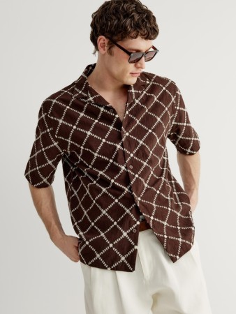 рубашка с коротким рукавом и вышивкой - мужская одежда, обувь и аксессуары sela 