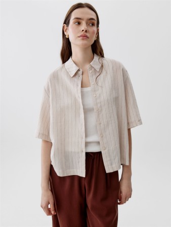 рубашка с коротким рукавом из смесовой вискозы фотография