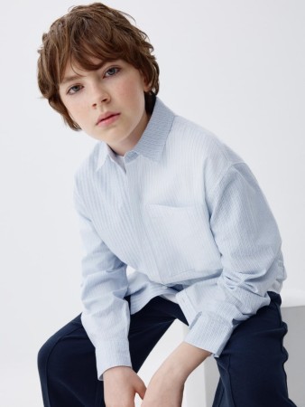 рубашка в полоску в стиле пэчворк для мальчиков - детские рубашки дорогие 