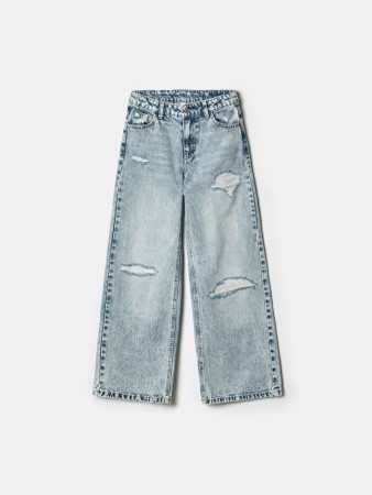 рваные широкие джинсы для девочек фотография