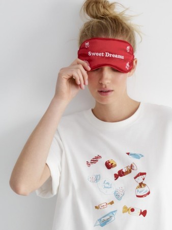 сатиновая маска для сна - женская одежда с вышивкой 