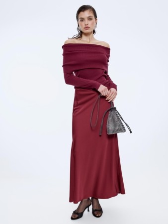 сатиновая юбка макси - женские юбки российские 