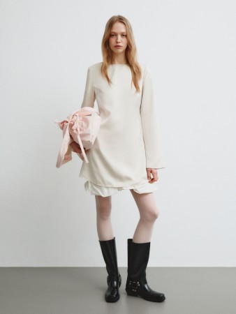 сатиновое мини-платье из линейки  young - детская одежда российская 