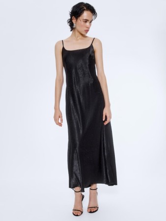 сатиновое платье миди со стразами - женские платья