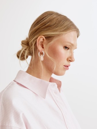 серьги- кольца с камнями из смолы - серьги