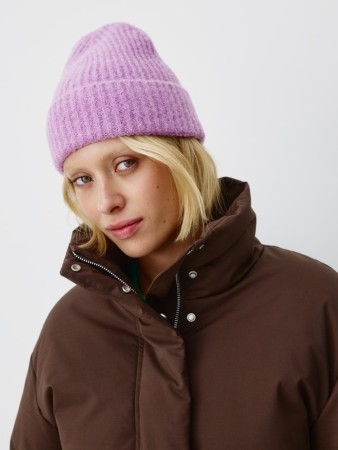 шапка-бини с содержанием шерсти альпаки - женские аксессуары трикотажные 