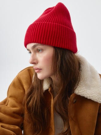 шапка-бини в рубчик - женские шапки женские 