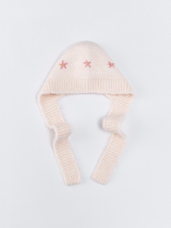 шапка-чепчик с вышивкой для девочек - детские аксессуары на завязках 