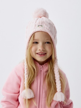 шапка с завязками на подкладке для девочек - детская одежда, обувь и аксессуары на завязках 