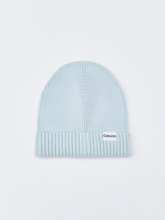 шапка в рубчик с патчем - женские головные уборы в рубчик 