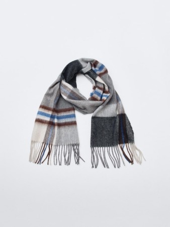 шарф из смесовой шерсти в клетку фотография