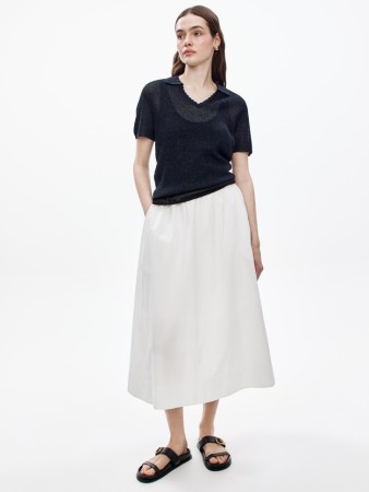 широкая юбка миди из хлопка - женские юбки российские 