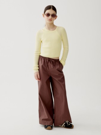 широкие брюки из хлопка для девочек фотография