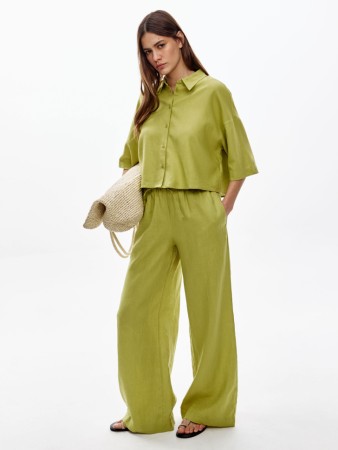 широкие брюки из льна - женская одежда, обувь и аксессуары на кулиске 