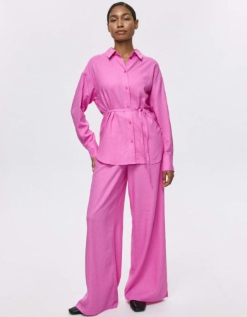 широкие брюки из смесового льна - женские брюки для взрослых 