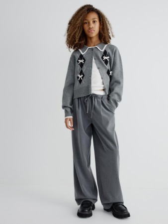 широкие брюки с двойным поясом для девочек - детская одежда, обувь и аксессуары на защипе 