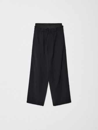 широкие брюки с двойным поясом для девочек фотография