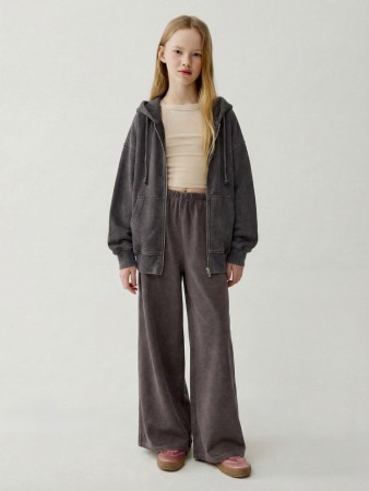 широкие брюки с эффектом стирки для девочек - детская одежда, обувь и аксессуары для всех возрастов sela 