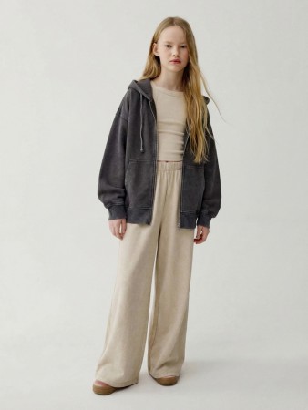 широкие брюки с эффектом стирки для девочек - детская одежда, обувь и аксессуары для всех возрастов sela 