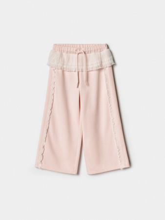 широкие брюки с кружевной баской для девочек фотография