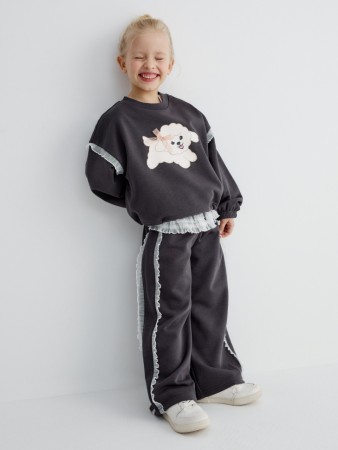 широкие брюки с кружевной баской для девочек - детская одежда, обувь и аксессуары для всех возрастов с баской 