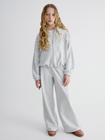 широкие брюки с кружевными лампасами для девочек фотография