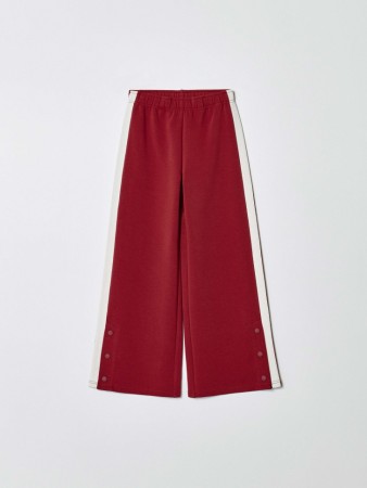 широкие брюки с лампасами для девочек - детская одежда с разрезом 