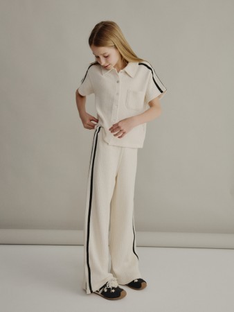 широкие брюки с лампасами для девочек фотография