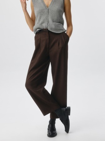 широкие брюки с меланжевым эффектом фотография