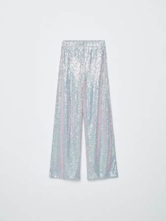 широкие брюки с пайетками для девочек фотография