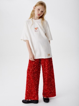 широкие брюки с пайетками для девочек фотография