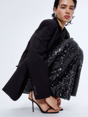 широкие брюки с пайетками - джинсы и брюки новогодние 