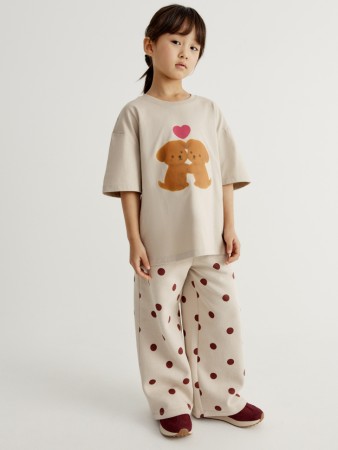 широкие брюки с  принтом для девочек фотография