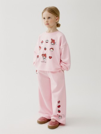 широкие брюки с принтом hello kitty my melody для девочек - детская одежда, обувь и аксессуары для всех возрастов из футера 